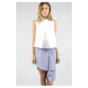 {J.O.A. Los Angeles} Asymmetrical Stripe Skirt